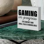 Gaming in Progress Wooden Sign for Man Cave