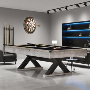 Rustic Grey 84" Pool Table with Accessories