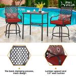 5-Piece Outdoor Patio Bar Set with Swivel Stools