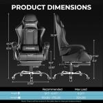 GTPLAYER Adjustable Gaming Chair with Footrest & Support