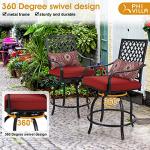 5-Piece Outdoor Patio Bar Set with Swivel Stools