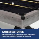 Rustic Grey 84" Pool Table with Accessories