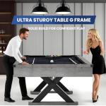 Rustic Grey 84" Pool Table with Accessories