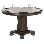 Vegas 2-in-1 Poker and Snack Table, Gray/Black/Cream