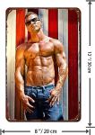 Muscular Man Retro Metal Tin Sign 8x12 Inches