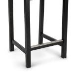 Wooden Bar Stool with Backrest - 24", Black