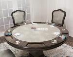 Vegas 2-in-1 Poker and Snack Table, Gray/Black/Cream