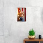 Muscular Man Retro Metal Tin Sign 8x12 Inches