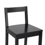 Wooden Bar Stool with Backrest - 24", Black