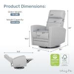 Grey 360° Swivel Nursery Rocking Glider Chair