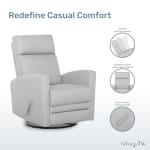 Grey 360° Swivel Nursery Rocking Glider Chair