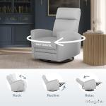 Grey 360° Swivel Nursery Rocking Glider Chair
