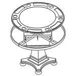 Vegas 2-in-1 Poker and Snack Table, Gray/Black/Cream