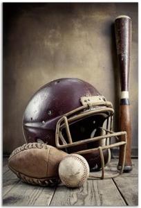 Vintage Baseball Wall Art for Man Cave Decor