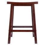 Winsome Satori 24" Walnut Saddle Seat Stool