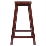 Winsome Satori 24" Walnut Saddle Seat Stool
