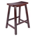 Winsome Satori 24" Walnut Saddle Seat Stool