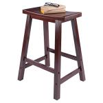 Winsome Satori 24" Walnut Saddle Seat Stool