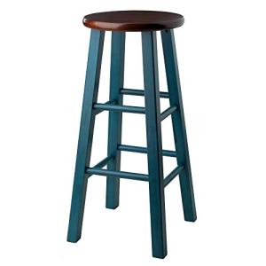 Rustic Teal and Walnut Ivy Bar Stool
