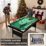 6-Ft Folding Pool Table with Accessories Bundle