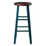Rustic Teal and Walnut Ivy Bar Stool