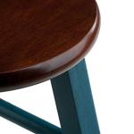 Rustic Teal and Walnut Ivy Bar Stool