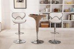 Set of 2 Adjustable Barstools with Chrome Base