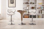 Set of 2 Adjustable Barstools with Chrome Base