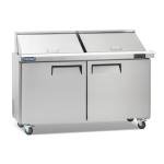 60" Stainless Steel Refrigerator Prep Table with Pans