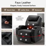 Massage & Heat Rocking Recliner with Swivel and Cup Holder