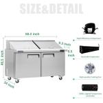 60" Stainless Steel Refrigerator Prep Table with Pans