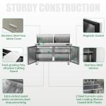 60" Stainless Steel Refrigerator Prep Table with Pans
