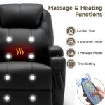 Massage & Heat Rocking Recliner with Swivel and Cup Holder