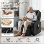 Massage & Heat Rocking Recliner with Swivel and Cup Holder