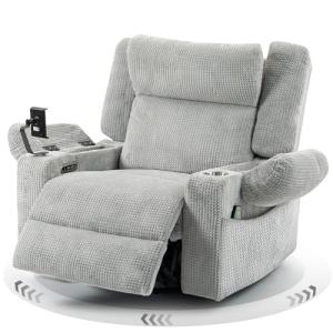 Oversized Swivel Rocker Recliner with Vibration and Heat