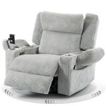 Oversized Swivel Rocker Recliner with Vibration and Heat