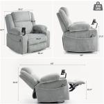 Oversized Swivel Rocker Recliner with Vibration and Heat