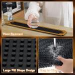 Non-Slip Rubber Bar Mats with Gold Border – 2 Pcs