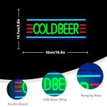 Xixkilly Cold Beer Neon Sign for Man Cave