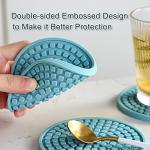 Silicone Drink Coasters Set with Holder – Teal