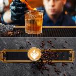 Non-Slip Rubber Bar Mats with Gold Border – 2 Pcs