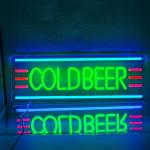 Xixkilly Cold Beer Neon Sign for Man Cave
