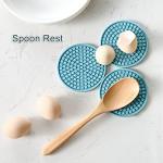 Silicone Drink Coasters Set with Holder – Teal