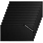 10 Pcs Black Bar Mats, 11.8" x 6" Non-Slip Glass Drying Mat, Cocktail Mat for Restaurants, Outdoor Camping, Home Bar Mats, Bartender Accessories