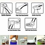 OYSIR 5 in 1 Lids off Jar Opener, Bottle Opener, Ideal For Women, Kids, Seniors - for Multipurpose Kitchen Tool, Easy open. White