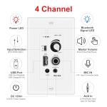 Herdio Home Audio Package in Wall Bluetooth Amplifier Volume Control Receiver Wall Plate with 6.5 Inch 640W Ceiling Speakers(2 Pairs)