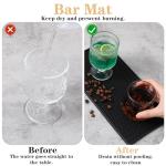 10 Pcs Black Bar Mats, 11.8" x 6" Non-Slip Glass Drying Mat, Cocktail Mat for Restaurants, Outdoor Camping, Home Bar Mats, Bartender Accessories