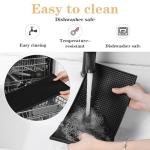 10 Pcs Black Bar Mats, 11.8" x 6" Non-Slip Glass Drying Mat, Cocktail Mat for Restaurants, Outdoor Camping, Home Bar Mats, Bartender Accessories