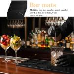 10 Pcs Black Bar Mats, 11.8" x 6" Non-Slip Glass Drying Mat, Cocktail Mat for Restaurants, Outdoor Camping, Home Bar Mats, Bartender Accessories