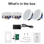 Herdio Home Audio Package in Wall Bluetooth Amplifier Volume Control Receiver Wall Plate with 6.5 Inch 640W Ceiling Speakers(2 Pairs)